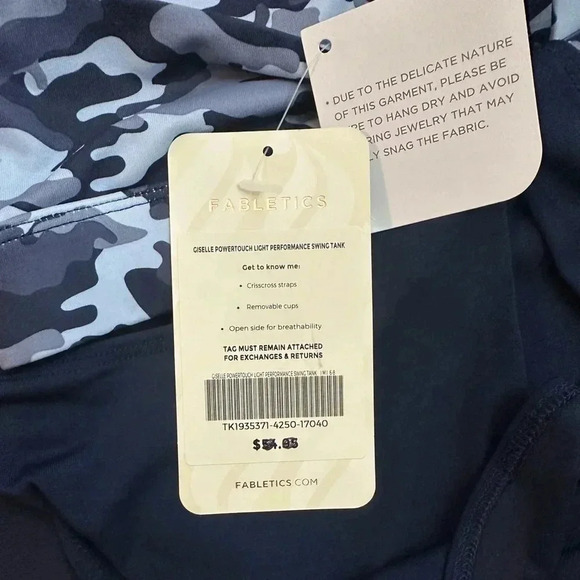 NWT Fabletics Giselle Powertouch Light Built-In Bra Swing Tank Blue Medium - Picture 4 of 10